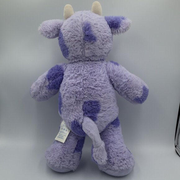 Build A Bear BAB Purple Lavender Spotted Cow Animal Plush 17" with Rainbow PJs - Picture 7 of 9